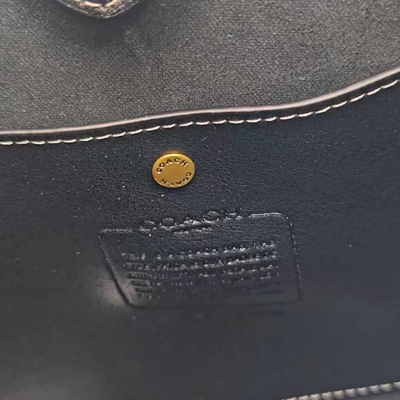 🎁Coach Brooklyn Shoulder Bag Black Leather Minimalist Hobo Style NWT - Picture 7 of 8